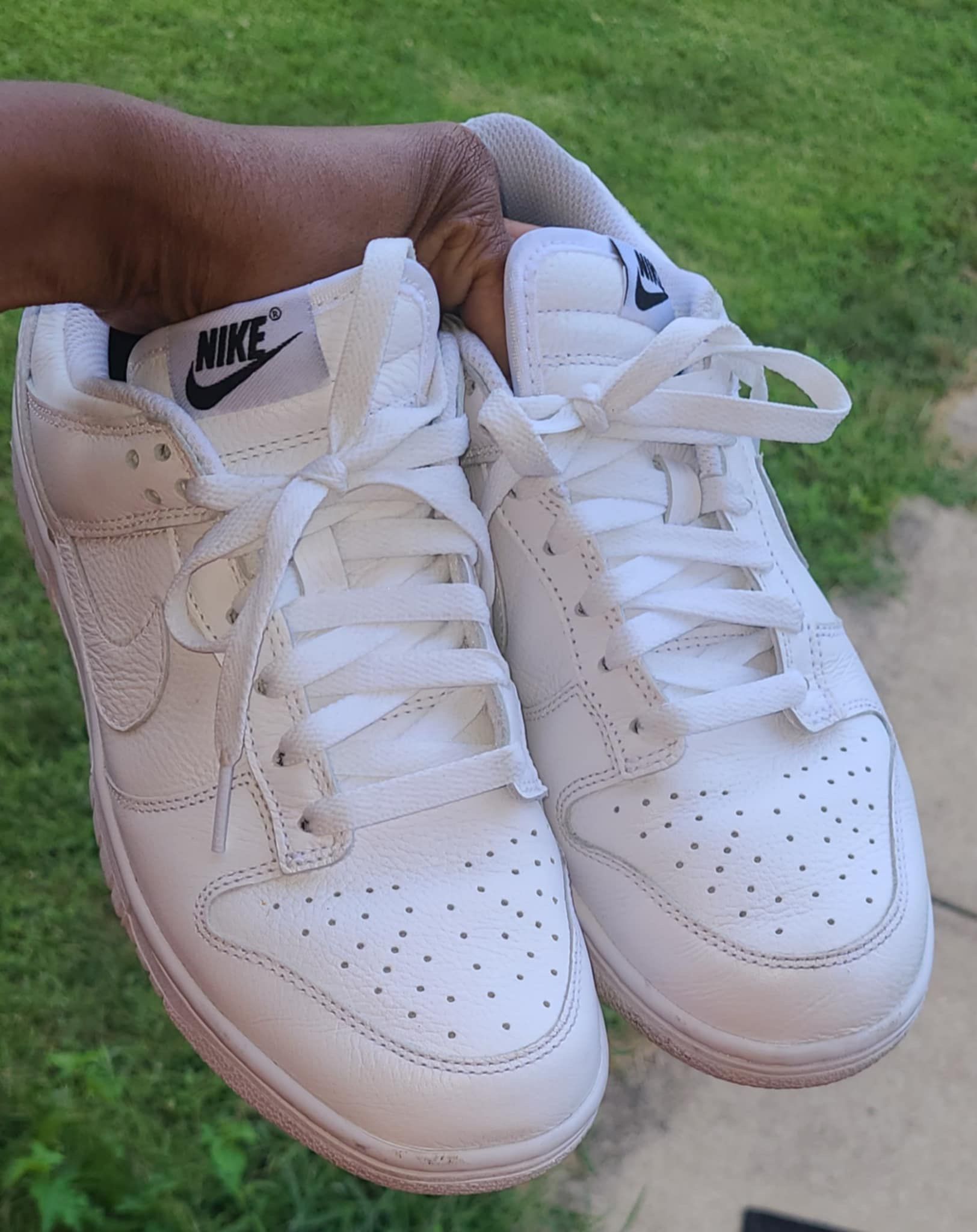 Nike dunks all white custom