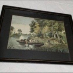 VINTAGE CURRIER &  IVES LITHOGRAPH - PRINT 19"×14"
