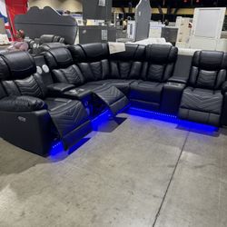 Leather Reclining Sofa