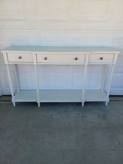 White Console Table with 4 Drawers