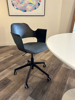 Desk Chair: black wood/ fabric