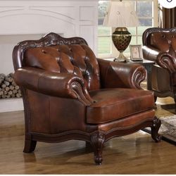 Brand New Full Leather Cigar Chair