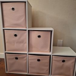  Cube Storage With Pink Bins