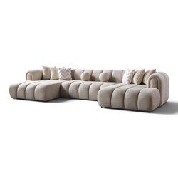 Bora Bora Boucle Double Chaise Sectional — Luxe, Plush & Elegant