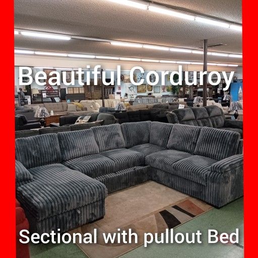 🚨 Corduroy 🚨 Grey Sectional