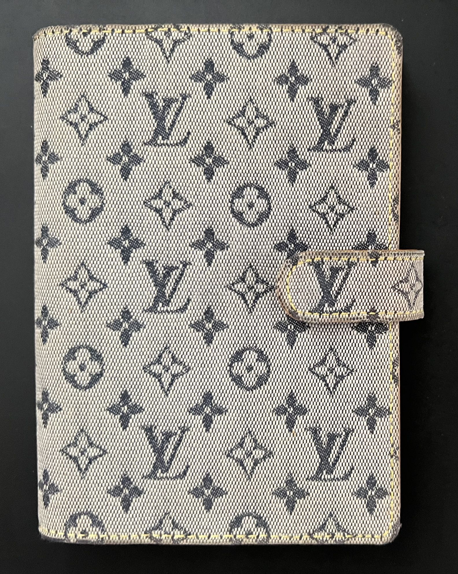 Louis Vuitton Mini Agenda Authentic With Certificate Of Authenticity Passport Denim Leather Wallet Holder