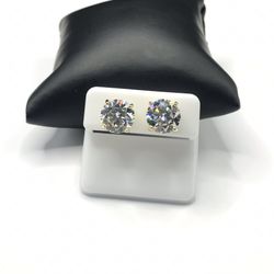 925 Sterling Silver 10.00CT MOISSANITE Screw Back unisex stud Earrings 