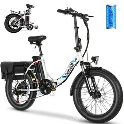 Y175-20" Folding Electric Bike for Adults, 750W Peak Motor Fat Tire Commuter Ebike, 48V 10.4Ah Battery, 7 Speed, UL2849