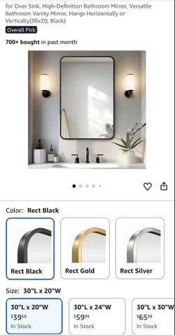Mirror, 30x20, Black- New