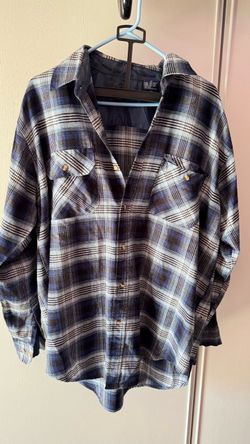 Men's Plaid Flannel Button-Up Shirt LT
