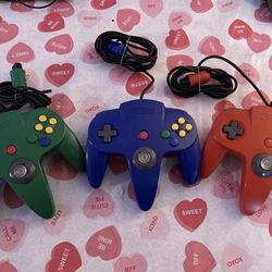 3 OEM N64 Controllers With New Analog Sticks 