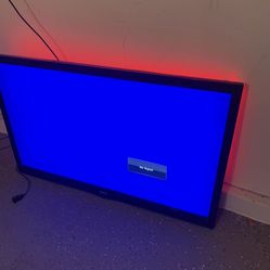 50 Inch Flat Screen With Led Lights And Fire Stick 