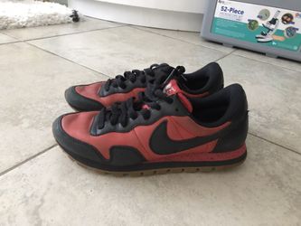 Dead Pool kids size 5 custom red black leather Nike