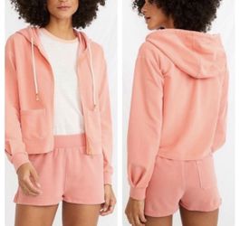 Marine Layer Peyton zip Up Hoodie In Coral  Sz XS 