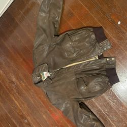 VINTAGE LEATHER MAP JACKET