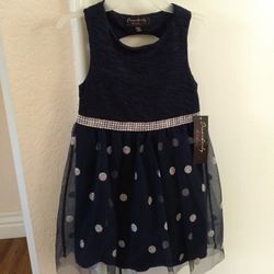 Dress Girl Size 4t,  Brand New ( Color Blue Navy).
