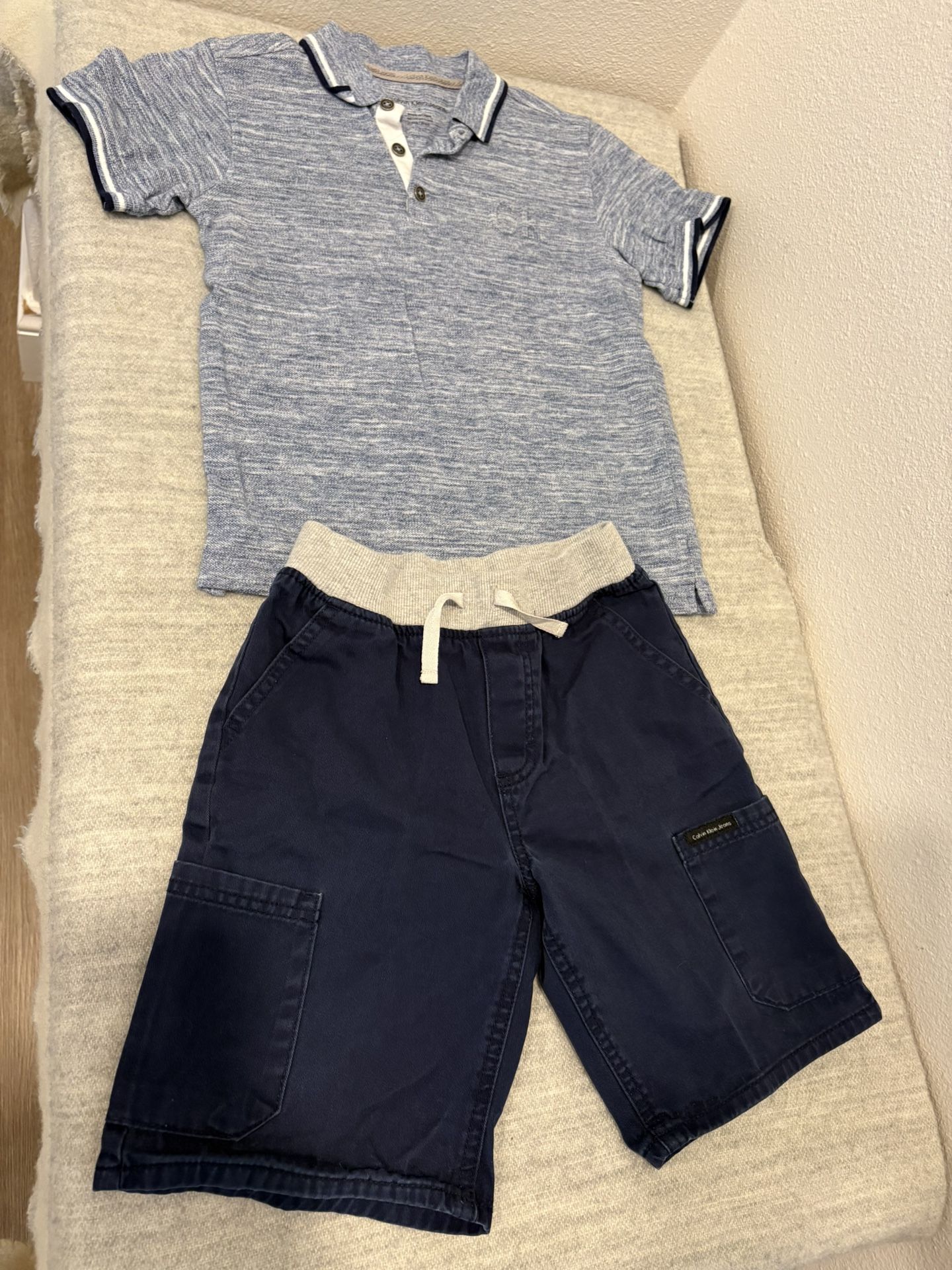 Calvin Klein Size 7 Boys polo top & shorts set -Simi  Valley