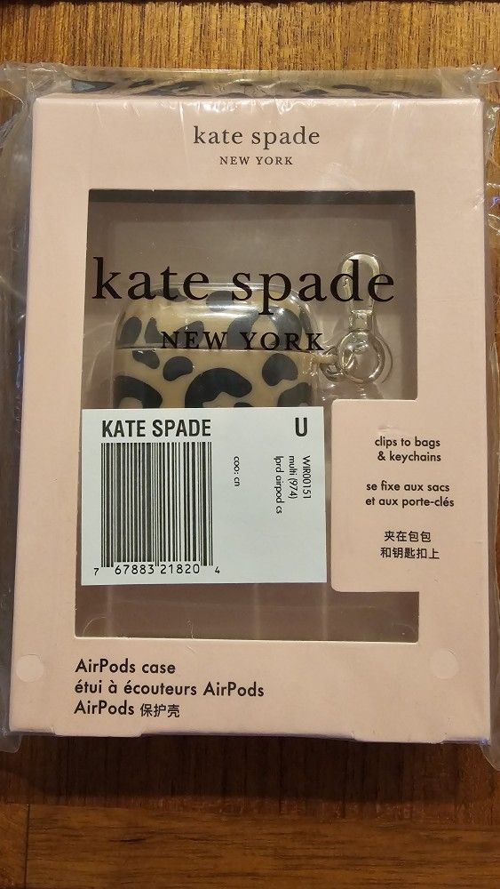 Kate Spade Apple AirPod Clear Leopard Case NEW