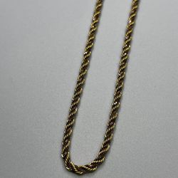 18k 2tn 11.3g 17”  Rope/Box link necklace