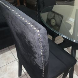 🖤✨ Beautiful Black Velvet Dining Table Set/ Comedor 4 sillas