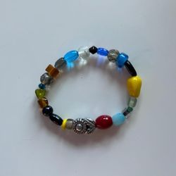 Colorful Beaded Bracelet w/ Sunflower Rare SummerTrend - Unique Handmade Accessory