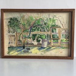 "Morning in the Yard" - Original Watercolor, Signed Roto