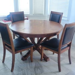 Solid wood dining table for four