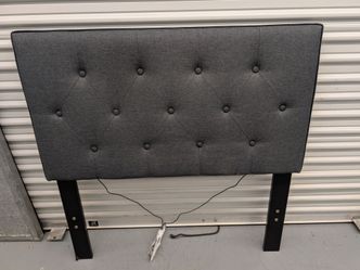 Twin bed, Platform frame, headboard and mattress