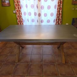 Zink top dining table