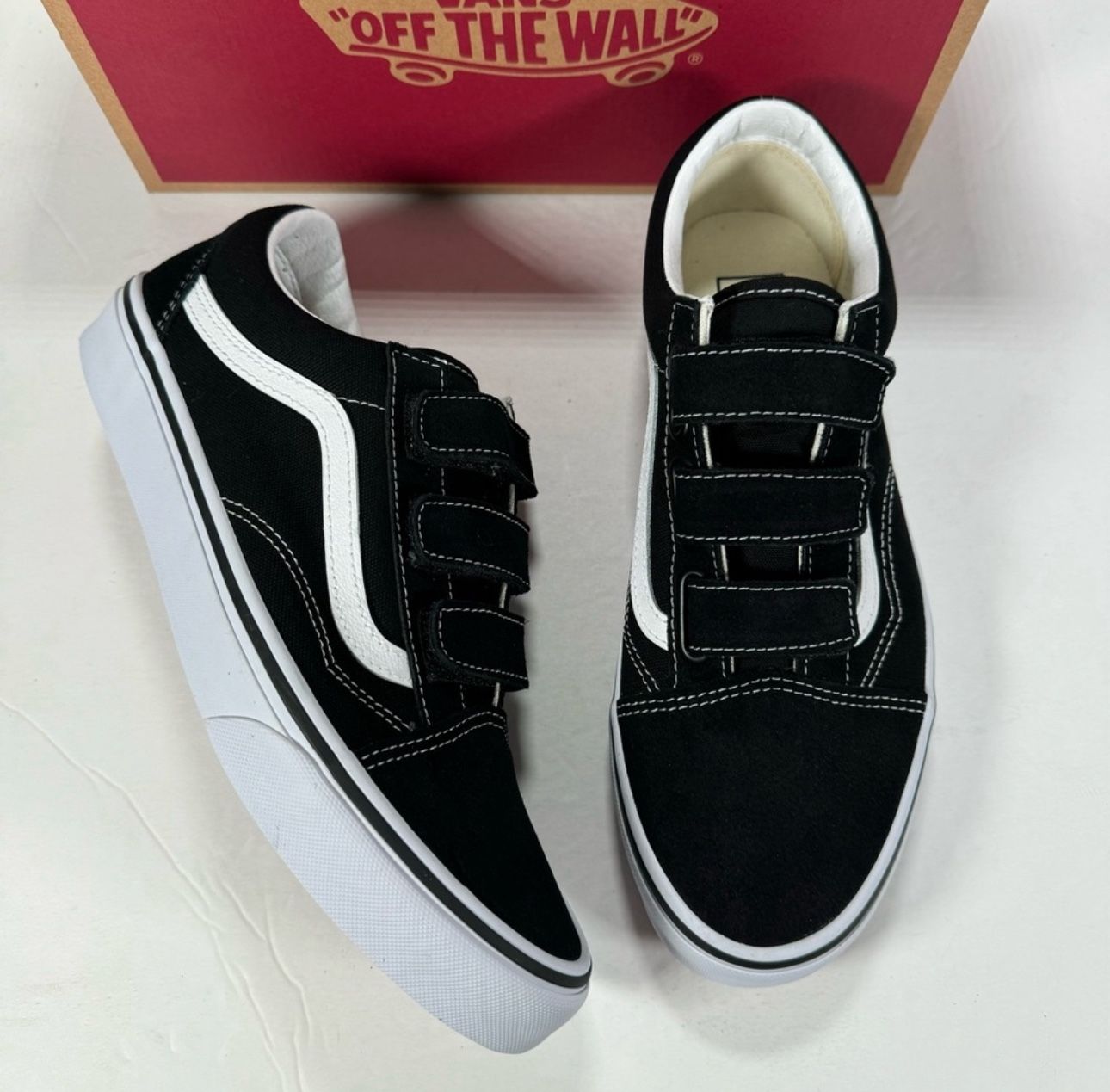 Vans Old Skool V Suede Canvas Black True White Sneakers