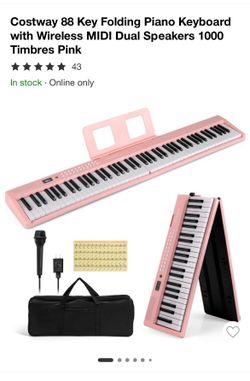 Costway 88 key folding piano keyboard w/wireless MIDI dual speakers