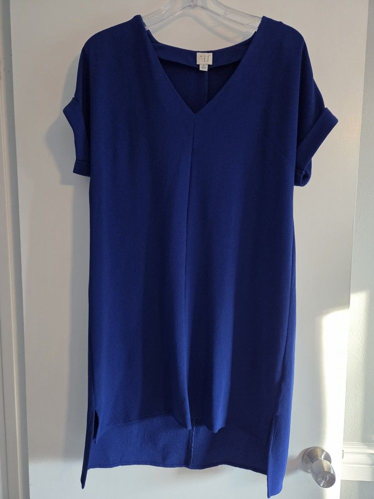 Blue short sleeve women's dress