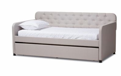 Gray Fabric Daybed with Trundle
