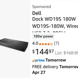 Dell Docking Station- 180W WD19TBS