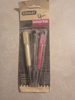 STANLEY Nail Set, Specifications: 1/32 in Tip, Steel, Dimensions: 5 in L, Includes: #58-911 1/32 in, #58-912 2/32 in, #58-913 3/32 in Nail Setter