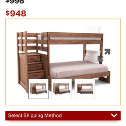 MOAB TWIN OVER FULL BUNK BED W/ STEP DRAWERS  AND Trundle