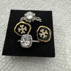 Tory Burch Earrings & Fashion Rings Set (Size 8)