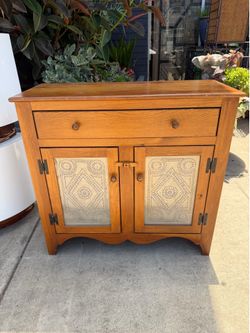 Antique solid wood pie cabinet 37 wide 15 1/2 deep 35 tall