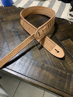 Handmade Leather Guitar Strap With M L Initials 