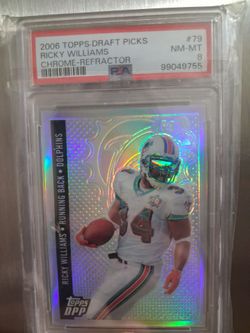 2006 Topps Draft Picks Ricky Williams Chrome Refractor PSA 8