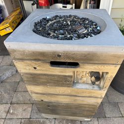 Propane Fire Pit Table with Black Fire Glass