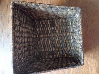 2 Rectangular Woven Seagrass Storage Baskets