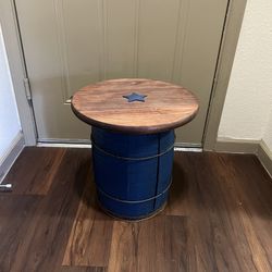 Wooden Barrel End Table/Stool