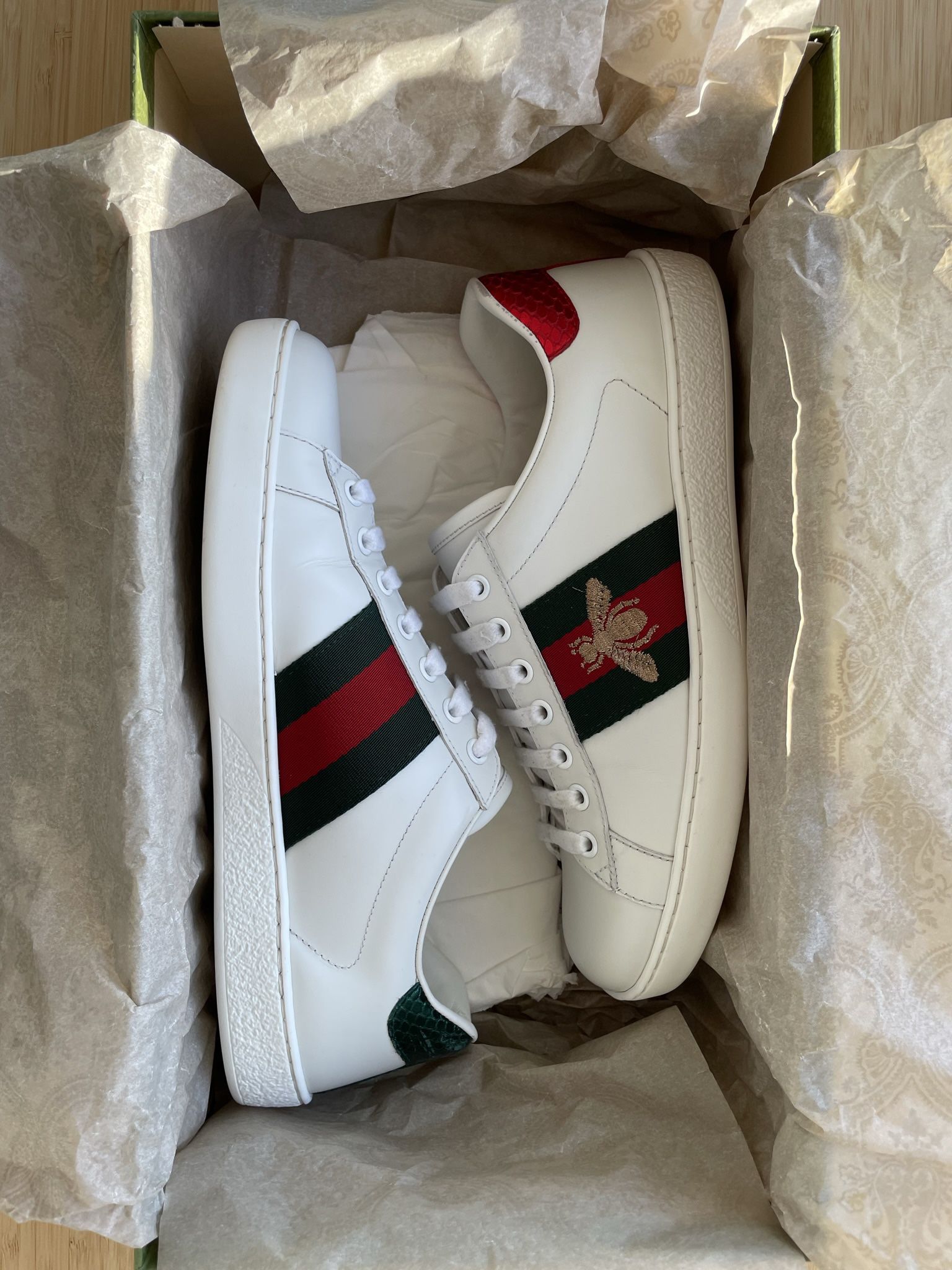 White “Ace” Gucci Shoes (Size 6)