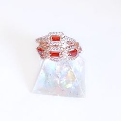 Bomb Party January birthday Leave Em Stunned garnet in rose gold (2 rings!) Size 7 New 
