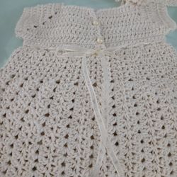 Baby girl dress and headband set,hand crafted, made with cotton yarn, new, good for the summer, fits 6-12months, $30.00 Set.