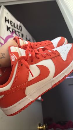 Orange and white Nike dunks !