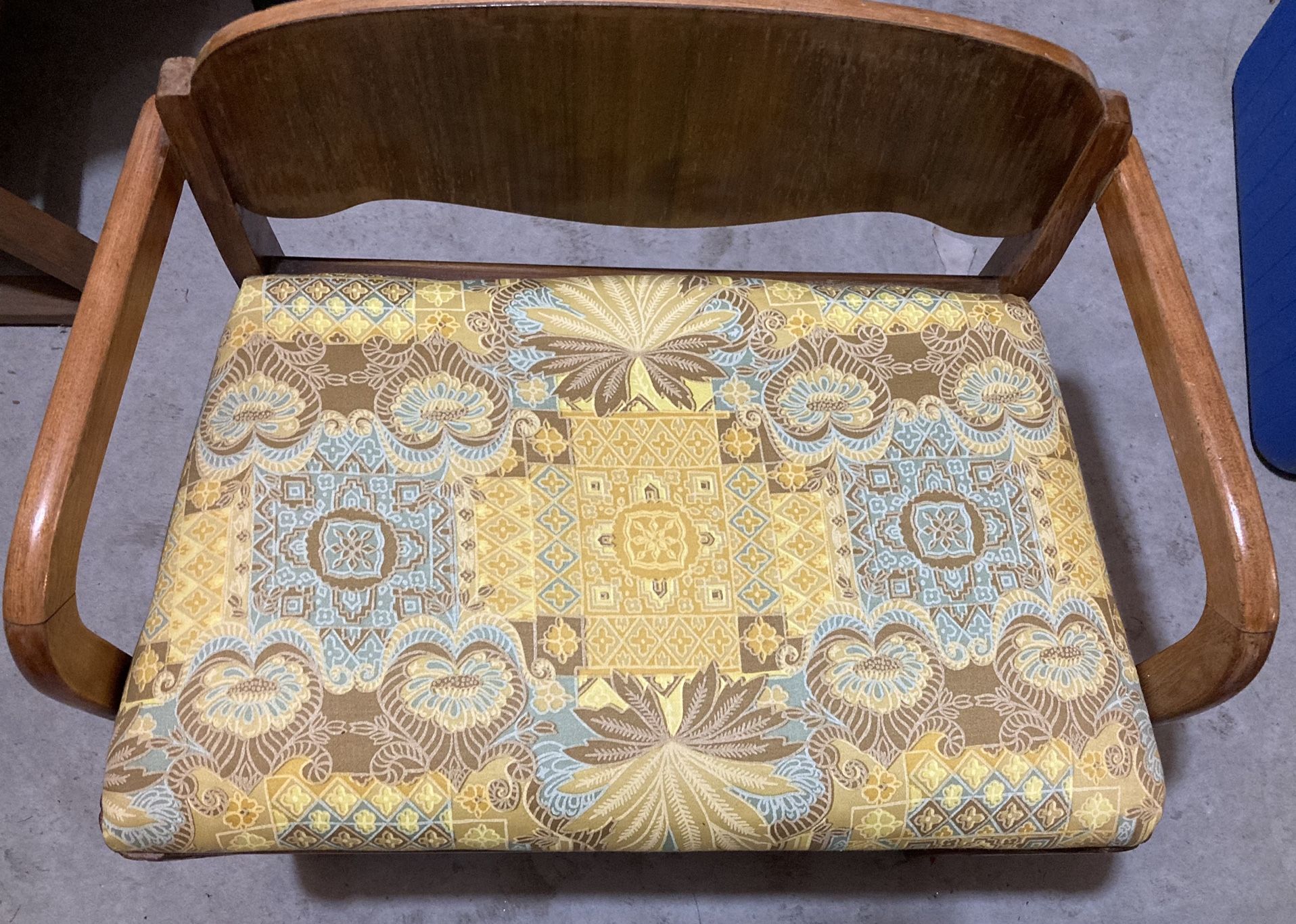 Vintage Upholstery Seat Bench 60’s-70’s