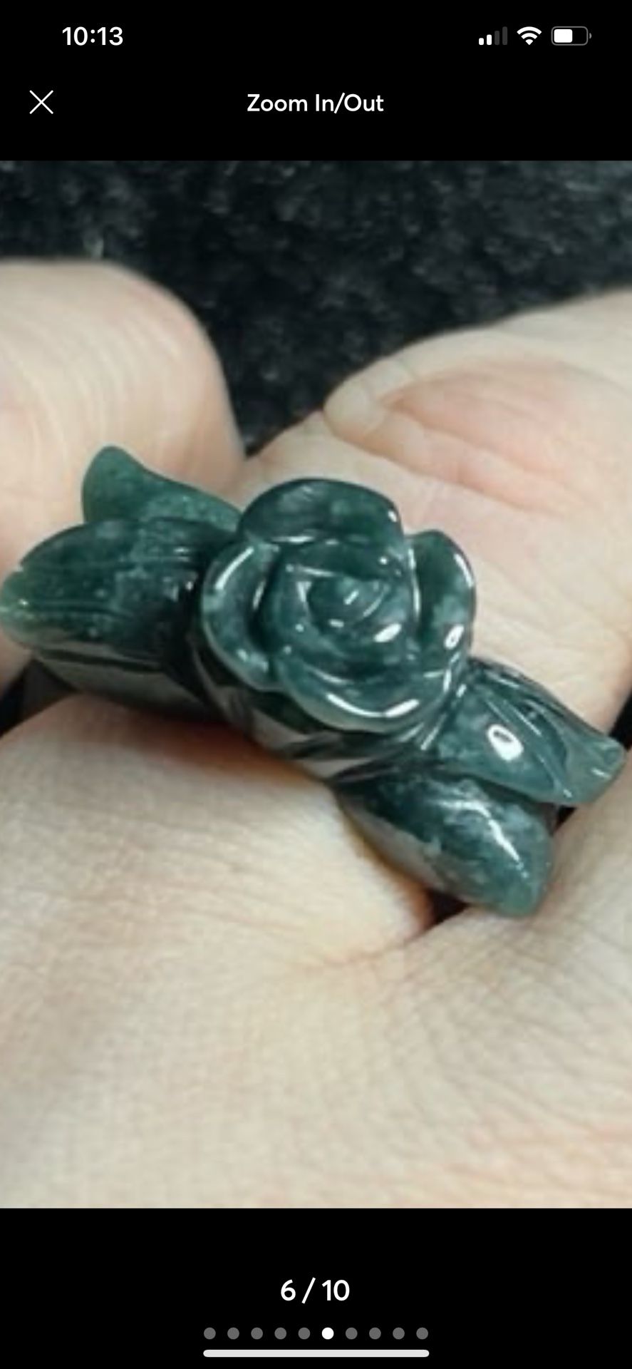 Burma Jade Flower Ring