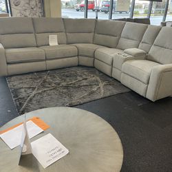 Sectional With Power Rec Love Seat And Full Sleeper On Sale